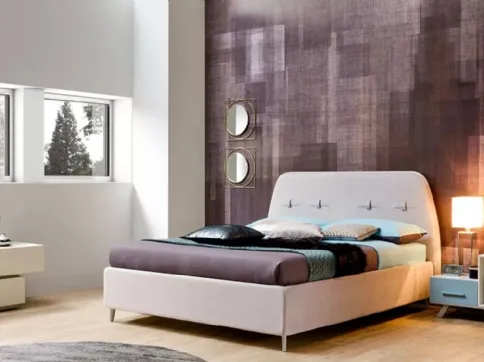 Letto in velluto con testiera arrotondata SC222 di Moretti Compact