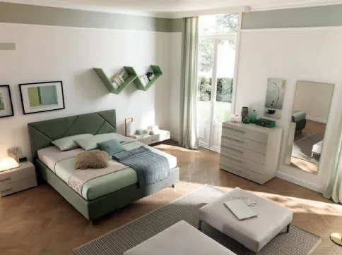 Letto in ecopelle con testiera NC104 di Moretti Compact