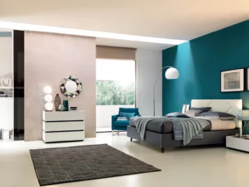 Letto con testiera in ecopelle Bianco Artico NC115 Moretti Compact