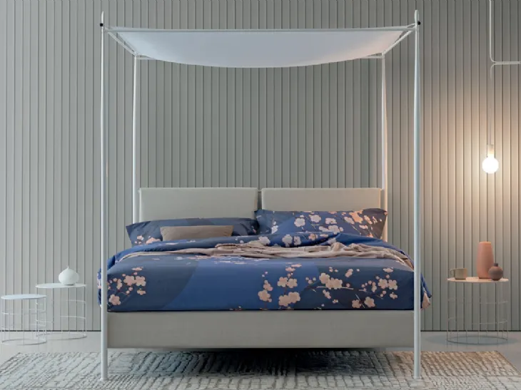 Letto a baldacchino con box contenitore Beverly di Oggioni