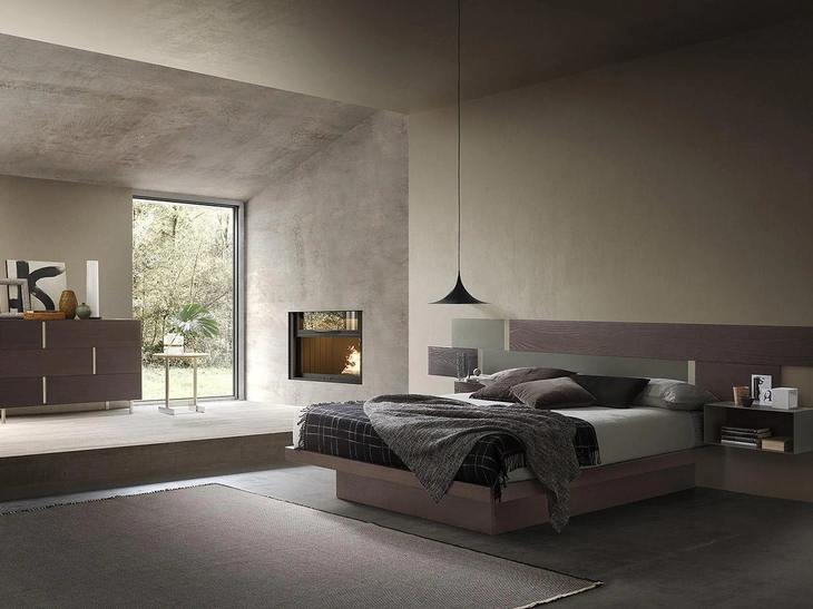 Letto con testiera e contenitore Regolo di Mobilgam