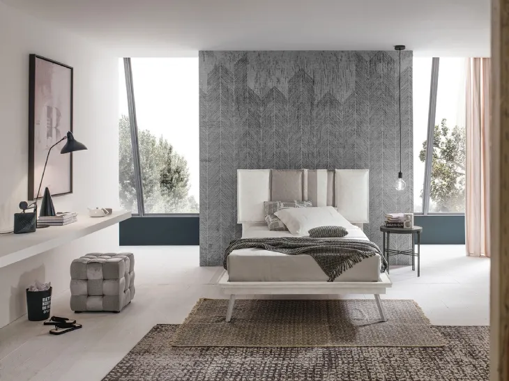 Letto Santorini alla Francese con testiera in tessuto imbottito di Target Point