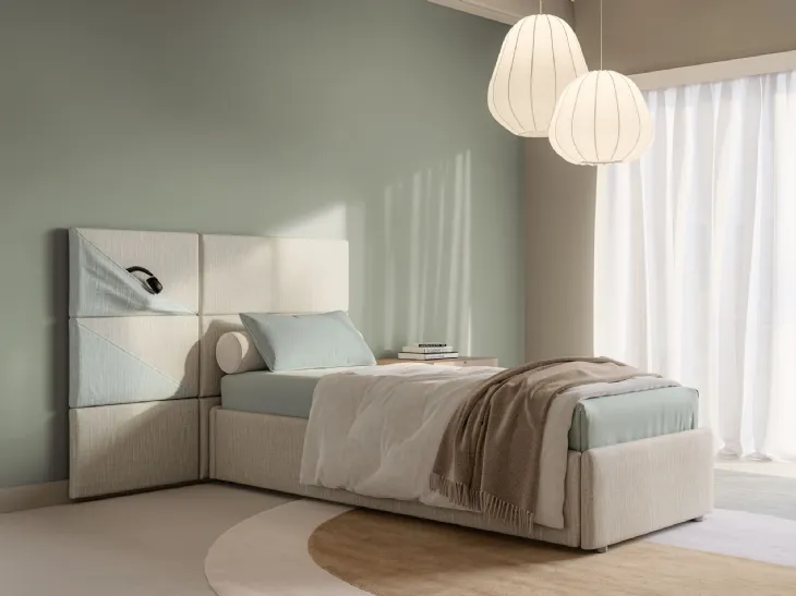 Letto singolo con box contenitore Boiserie Marlene di Twils