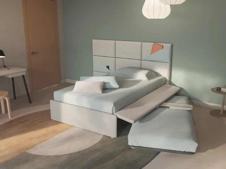 Letto singolo con letto estraibile Boiserie Marlene di Twils