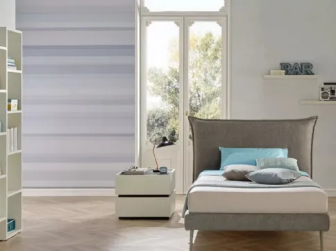 Letto singolo imbottito in tessuto con testiera SC211 di Moretti Compact