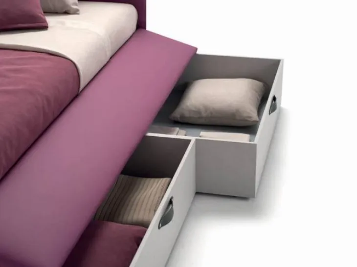 Letto imbottito con cassetti contenitore Twice Letto di Bside