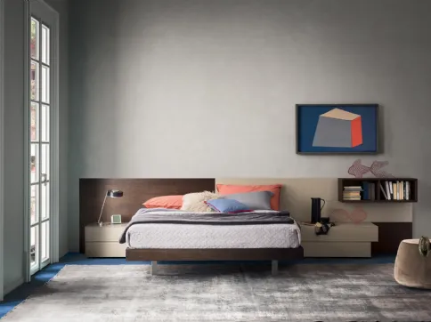 Letto con boiserie Suite System di Alf DaFrè