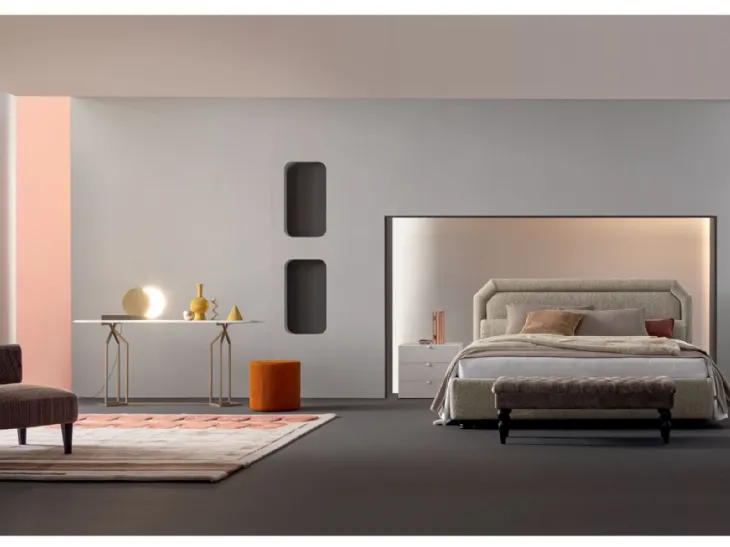 Letto in tessuto con testiera Camille di Twils