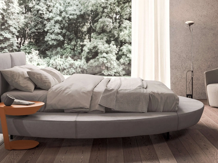 Letto circolare in pelle Zero di Presotto