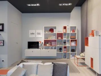 Libreria componibile in melaminico e laccato MC044 di Moretti Compact