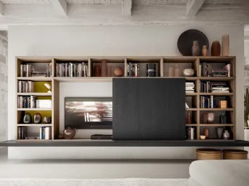 Libreria My Space 8 con vano porta TV a scomparsa di Alf Da Frè