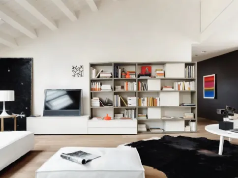 Libreria Modo M6C81 in laccato opaco di Sangiacomo