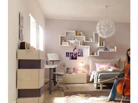 Libreria sospesa in laccato bianco YC306 Moretti Compact
