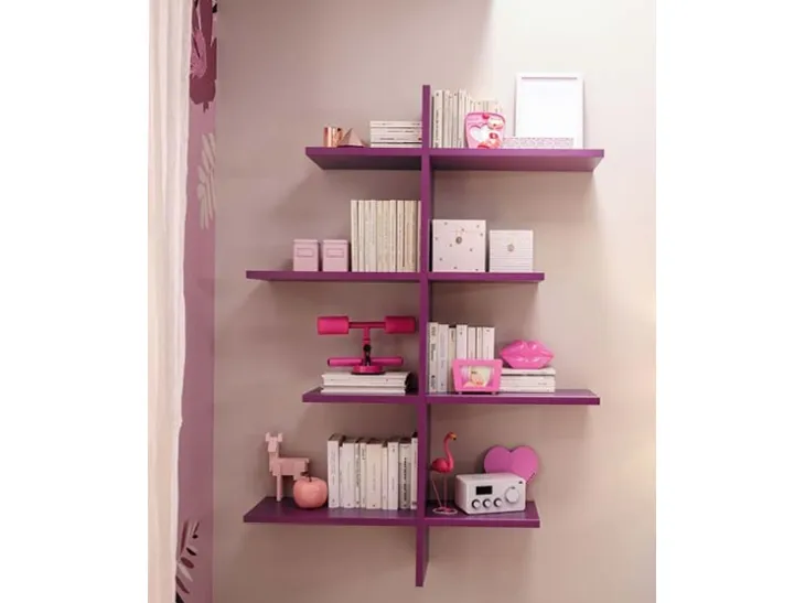 Libreria in laccato lampone YC312 di Moretti Compact