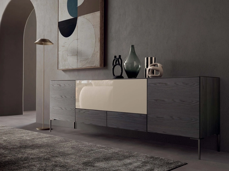 Madia I-Modul Art in legno e laccato lucido di Presotto
