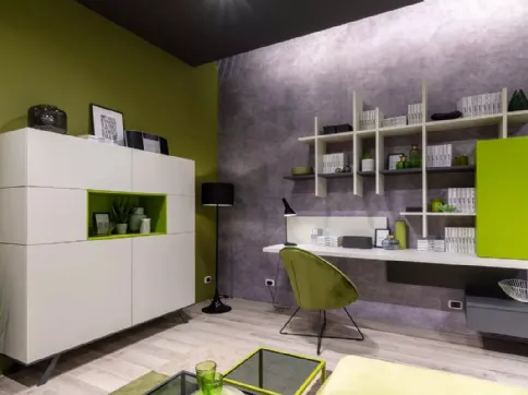 Madia Alta in laminato con wallbox a giorno laccato LV210 di Moretti Compact