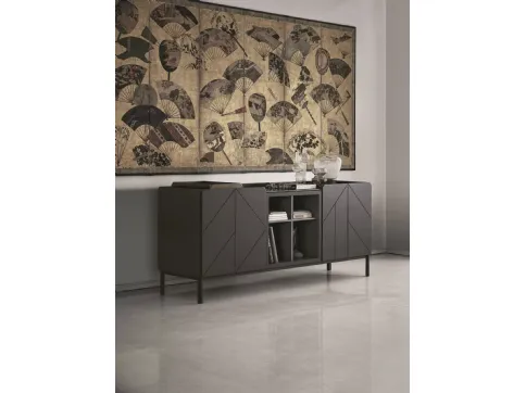 Madia Pica in Legno Laccato Decorato Moka di Bontempi