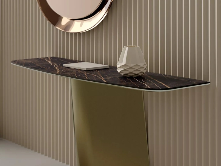 Mobile ingresso Kimono Consolle con top in SuperMarmo di Bontempi