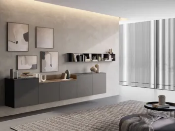 Mobile sospeso Living Time in laccato opaco di Arredo3