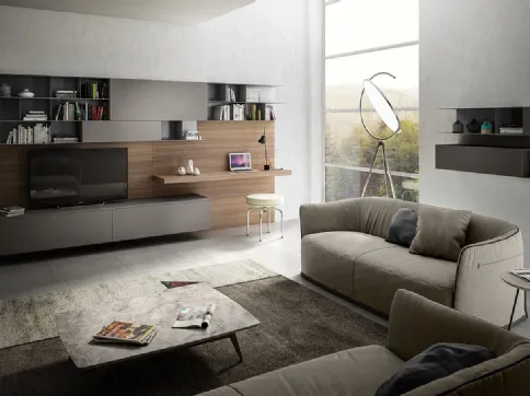 Parete Attrezzata Living 07 in laminato Grigio Londra di Arredo3