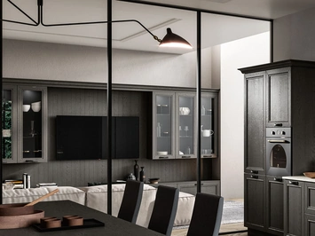 Parete Attrezzata Living Opera in massello di frassino di Arredo3