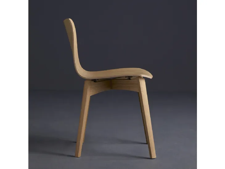 Sedia in legno di rovere naturale Dandy W di Colico