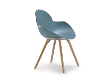 Sedia Cookie Wooden Legs con scocca in polipropilene e gambe in Faggio massello Naturale di Infiniti