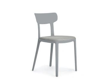 Sedia Gaia in tecnopolimero con seduta in tessuto di Alta Corte