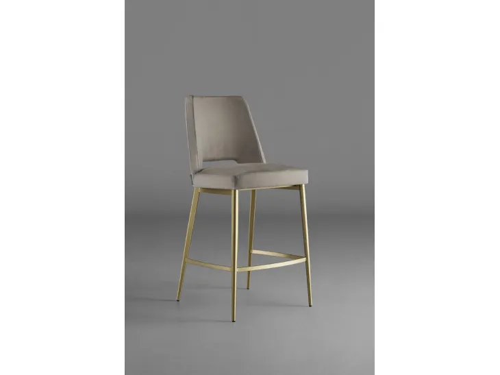 Sgabello con struttura in acciaio e seduta rivestita in tessuto Grace TT SS di Colico