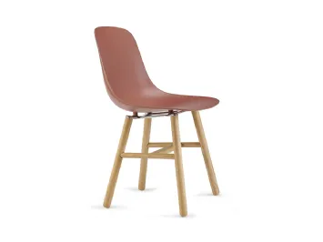 Sedia Pure Loop Mono Retro con scocca in polipropilene e gambe in Rovere Naturale di Infiniti