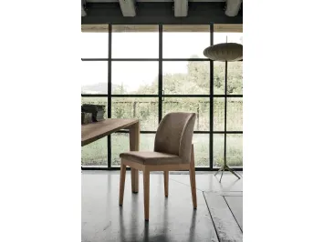 Sedia Salisburgo con struttura in legno verniciato e seduta in morbido tessuto Soft Touch Vintage di Target Point