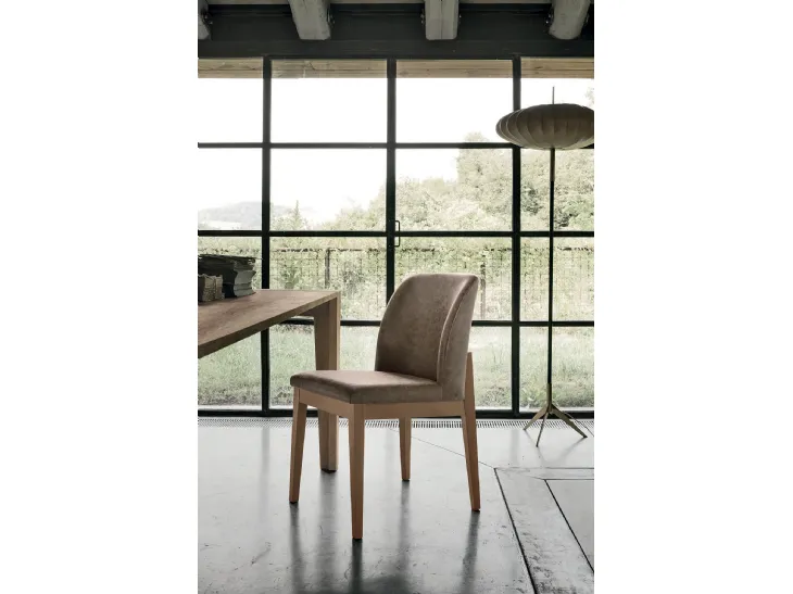 Sedia Salisburgo con struttura in legno verniciato e seduta in morbido tessuto Soft Touch Vintage di Target Point