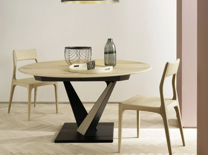 Tavolo rotondo allungabile West di Alta Corte