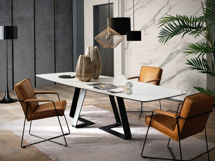 Tavolo Double con top in Ceramica di Alta Corte