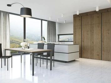 Tavolo allungabile Freccia in melaminico rovere cognac di Zamagna