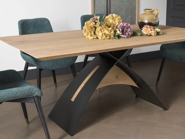 Tavolo Italo in rovere e acciaio di Alta Corte