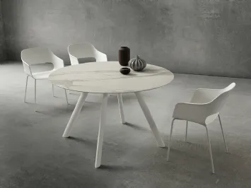 Tavolo rotondo in Laminam, gres porcellanato, Nicola di La Primavera