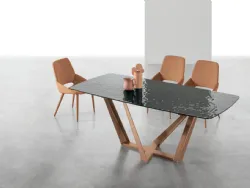 Tavolo allungabile Priamo con top in vetro di Target Point