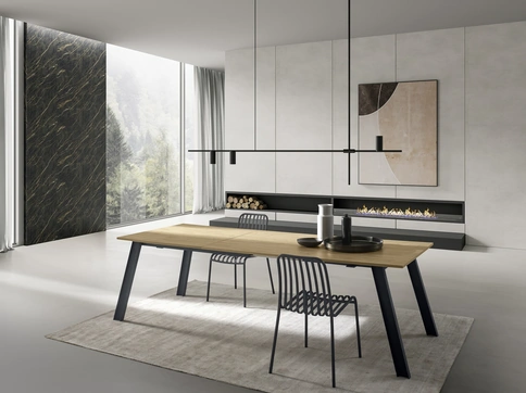 Tavolo allungabile Raw in laminato naturale nodato di Zamagna