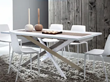 Tavolo di design con piano in legno impiallacciato Renzo di La Primavera