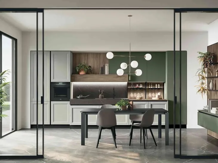 Cucina Classica lineare in frassino laccato Beverly 03 di Stosa