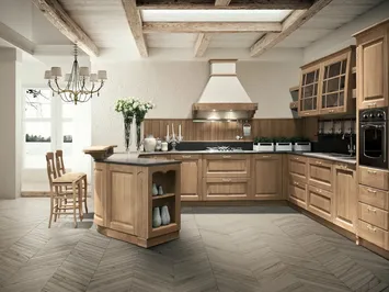 Cucina Classica con penisola Bolgheri 08 in Rovere Natura di Stosa
