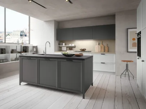Cucina Classica Newport v6 in Frassino laccato Bianco Alba di Stosa
