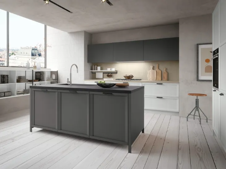 Cucina Classica Newport v6 in Frassino laccato Bianco Alba di Stosa