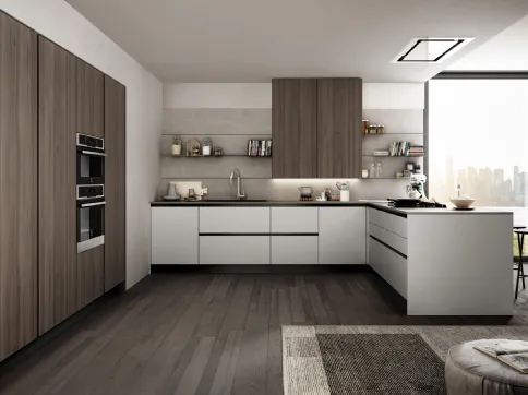 Cucina Moderna Cloe 01 con penisola di Arredo3