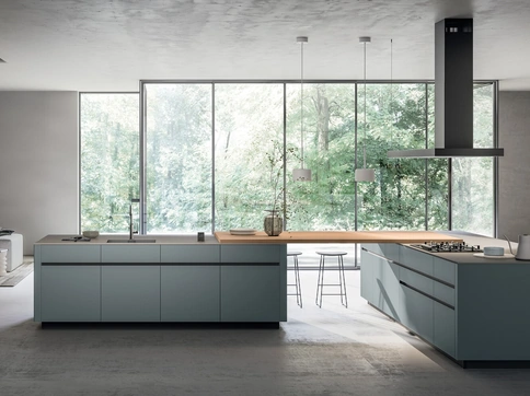 Cucina Moderna con doppia isola Glass 2|0 01 di Arredo3