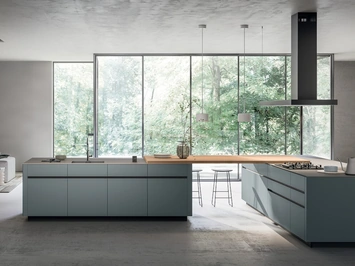 Cucina Moderna con doppia isola Glass 2|0 01 di Arredo3