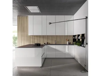 Cucina Moderna Glass 2 0 04 con penisola di Arredo3