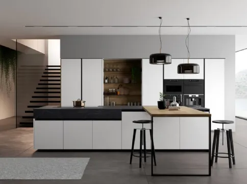 Cucina Moderna con penisola Glass 2 0 di Arredo3