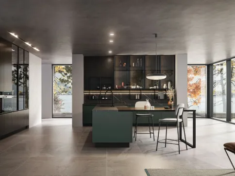 Cucina Moderna Kalì 04 con penisola di Arredo3